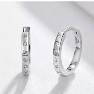 Elegant 925 Silver Drop Earrings Cubic Zirconia